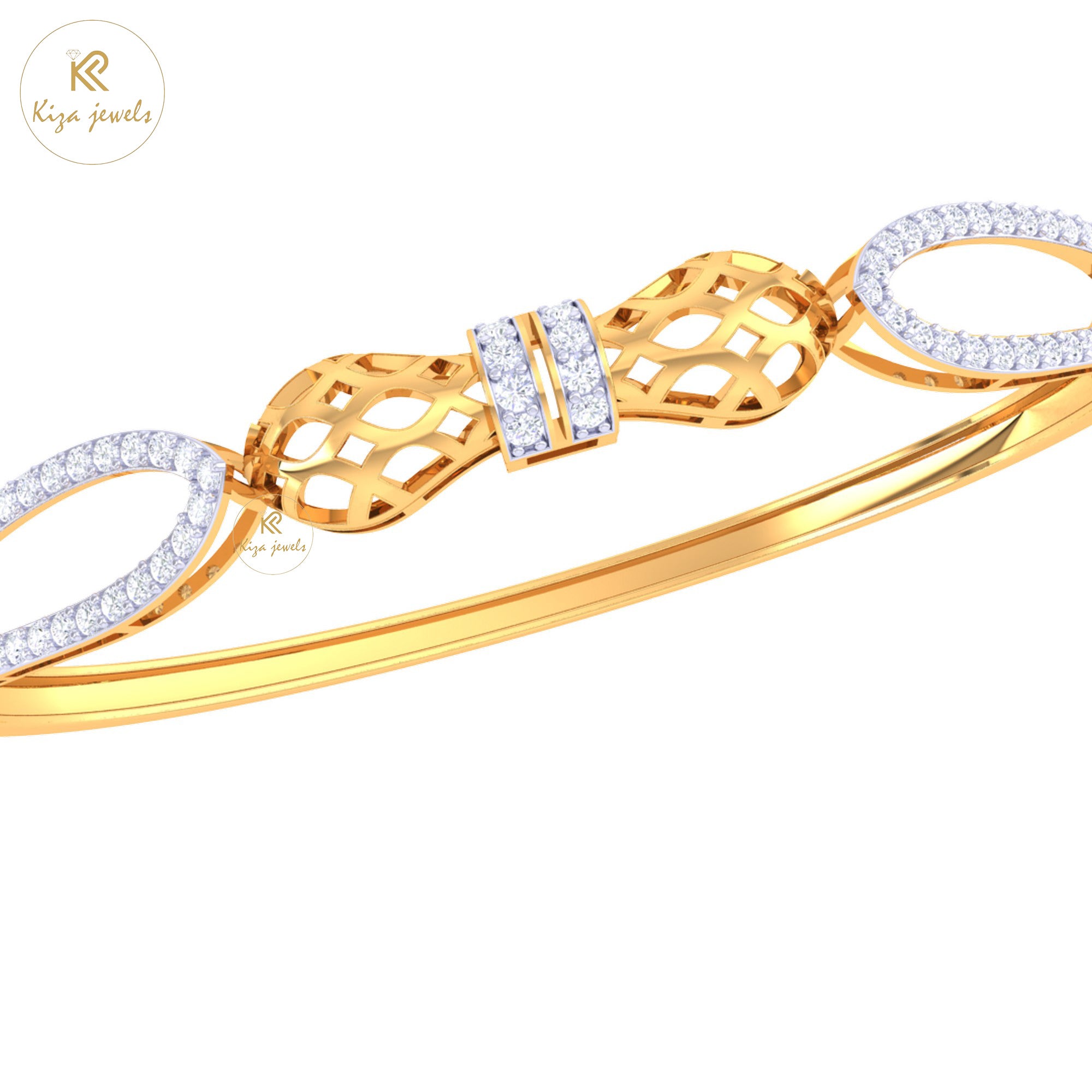 0.82 TDW Round Cut Diamond women's Bangle Bracelet