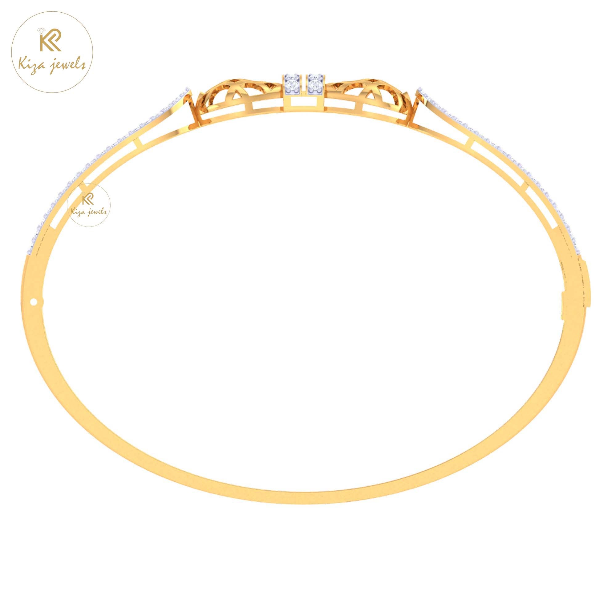 0.82 TDW Round Cut Diamond women's Bangle Bracelet