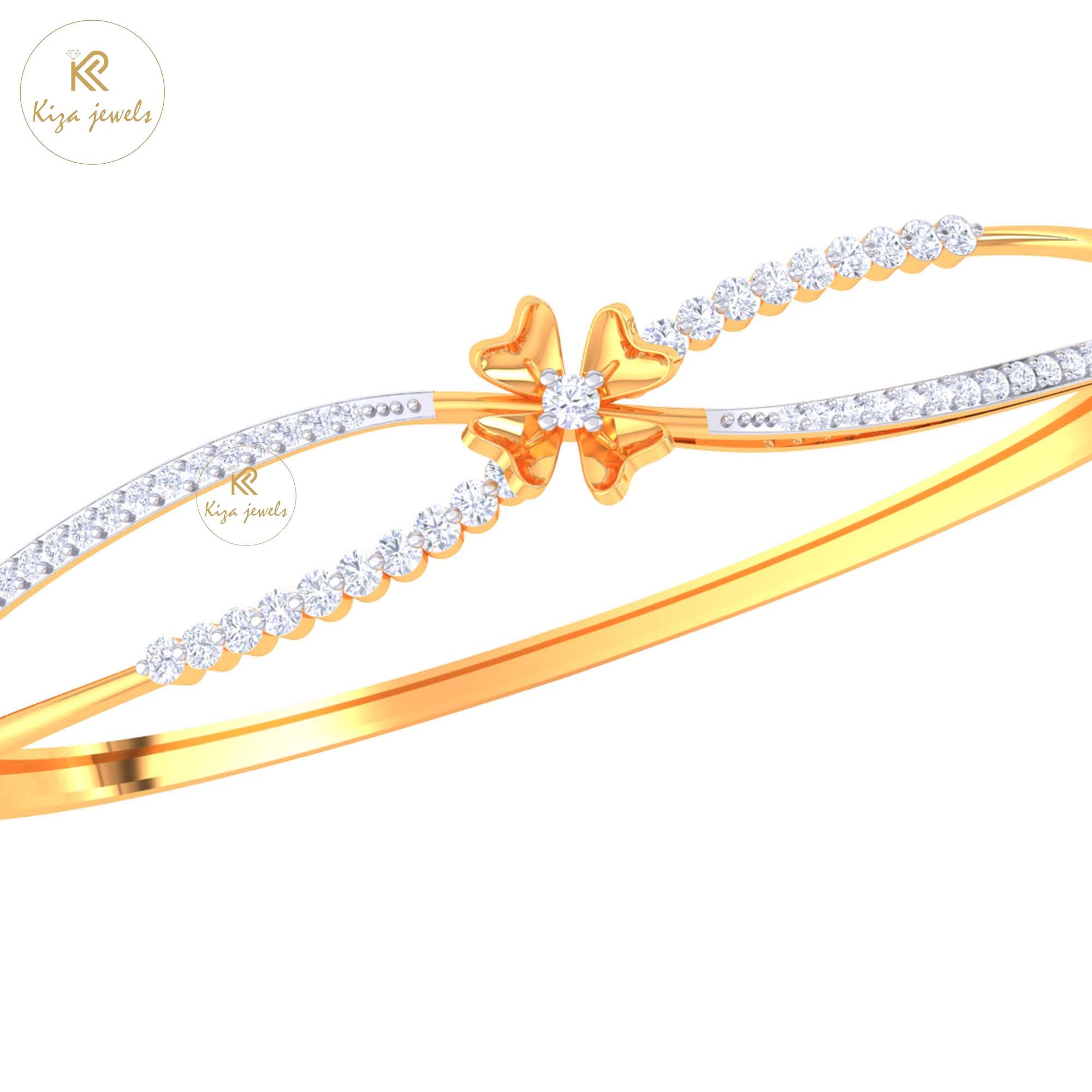 0.84 TDW Round Cut Diamond women's Bangle Bracelet