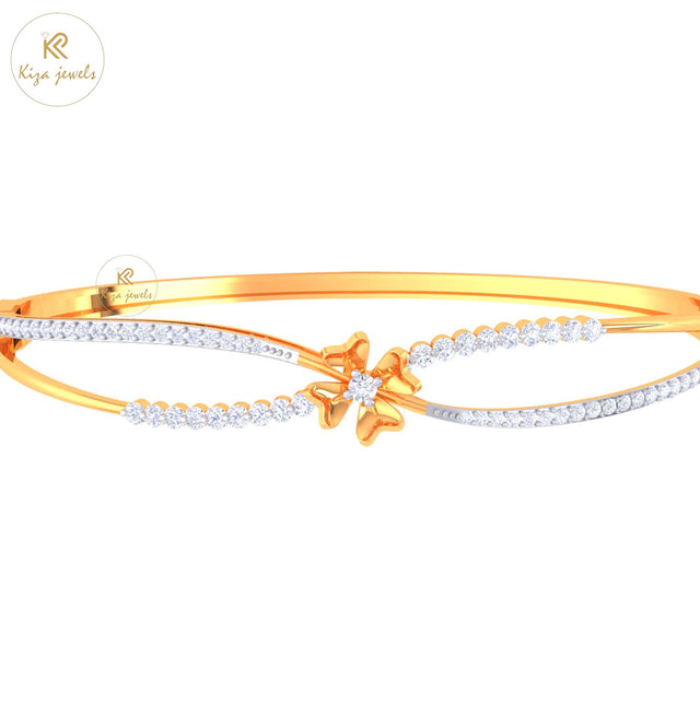 0.84 TDW Round Cut Diamond women's Bangle Bracelet