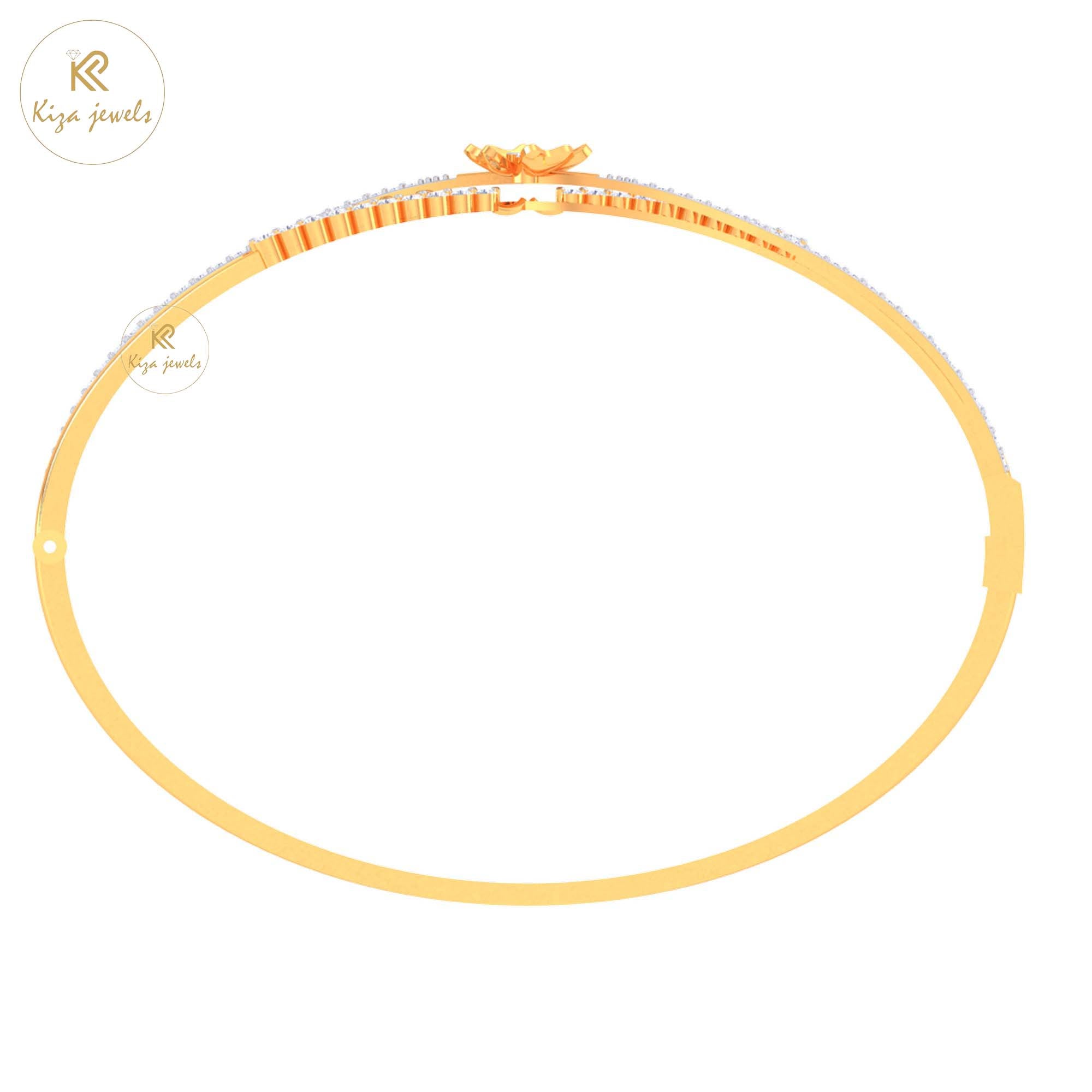 0.84 TDW Round Cut Diamond women's Bangle Bracelet