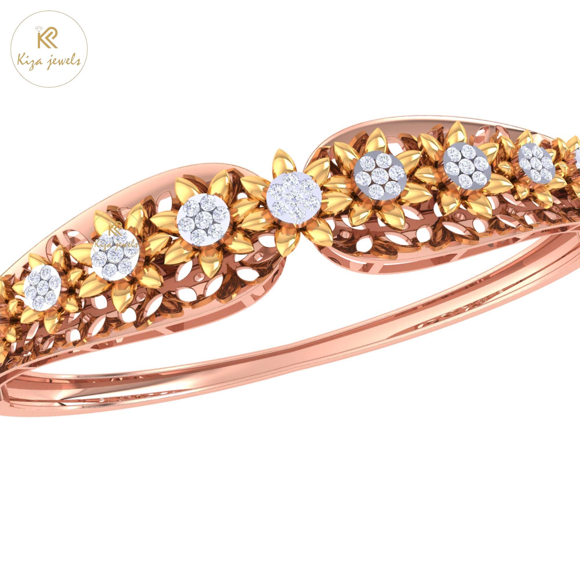 0.57 TDW Round Cut Diamond women's Bangle Bracelet