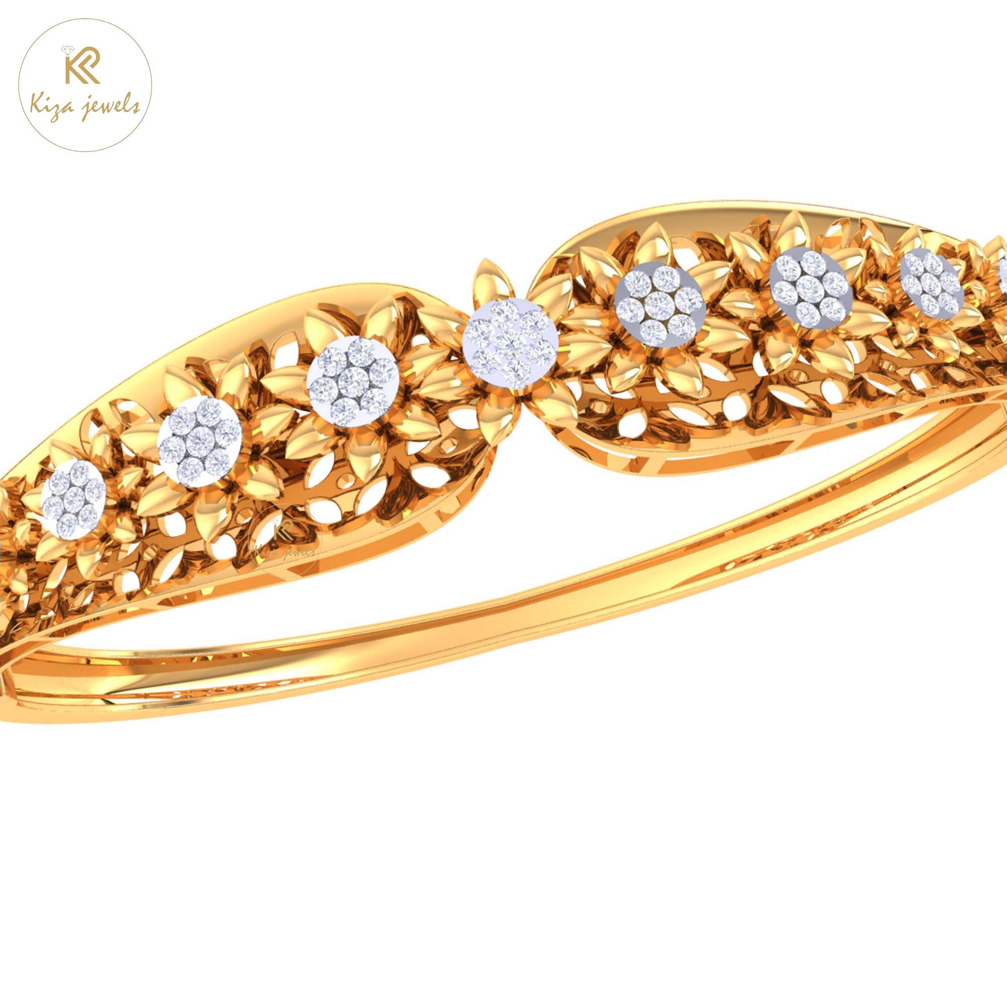0.57 TDW Round Cut Diamond women's Bangle Bracelet