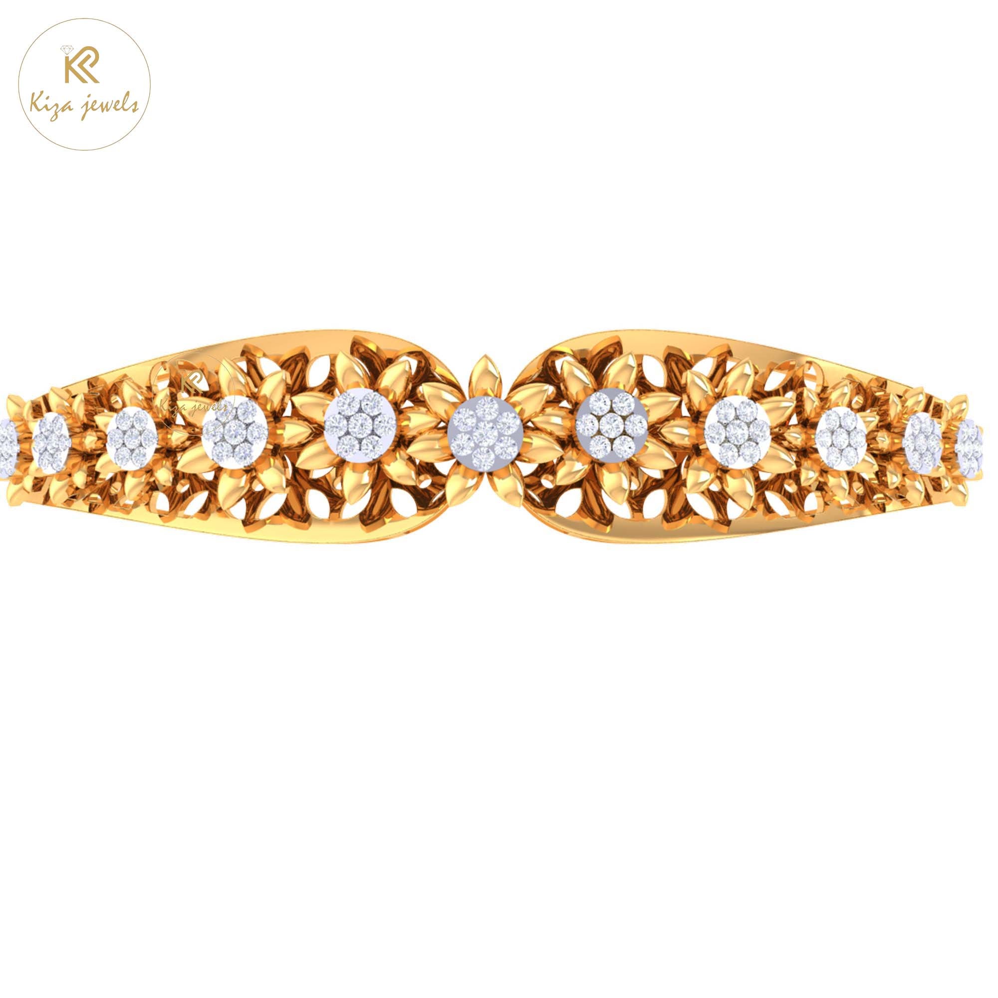 0.57 TDW Round Cut Diamond women's Bangle Bracelet
