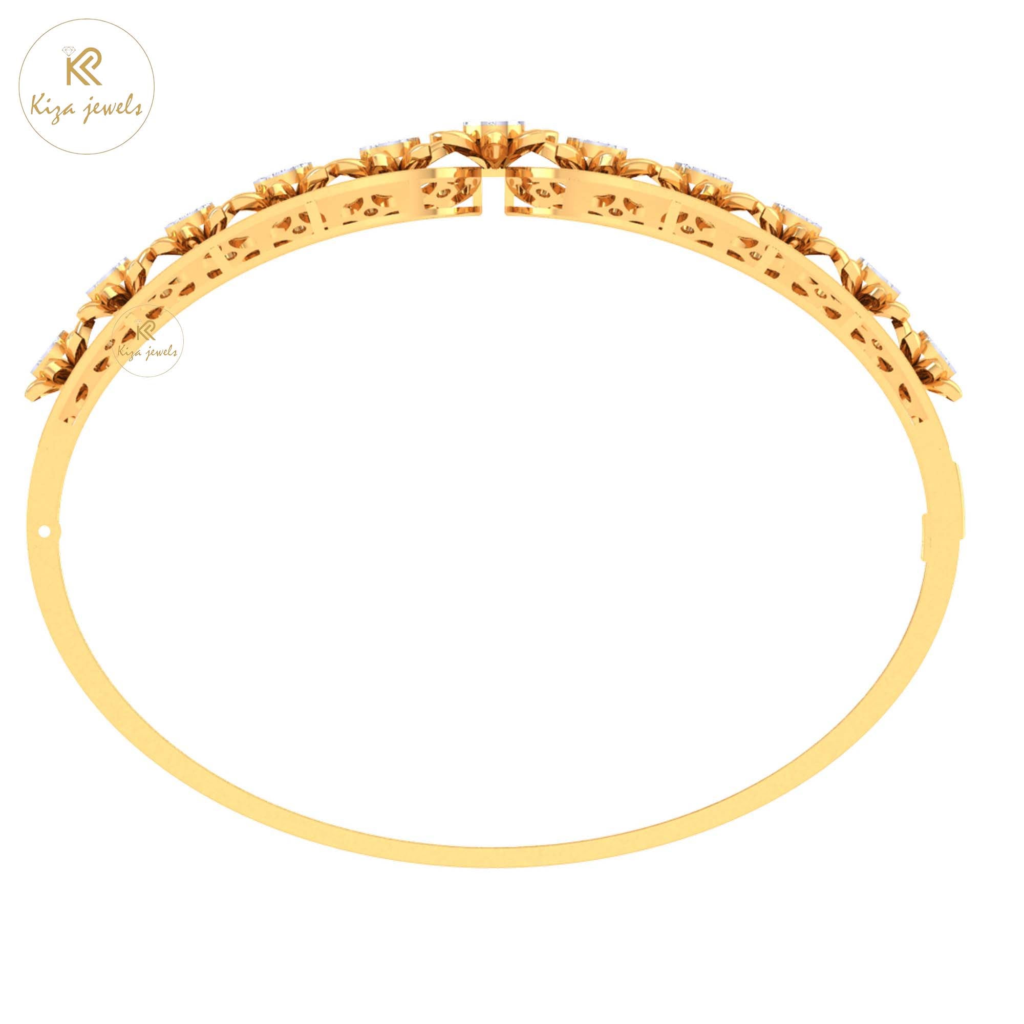 0.57 TDW Round Cut Diamond women's Bangle Bracelet