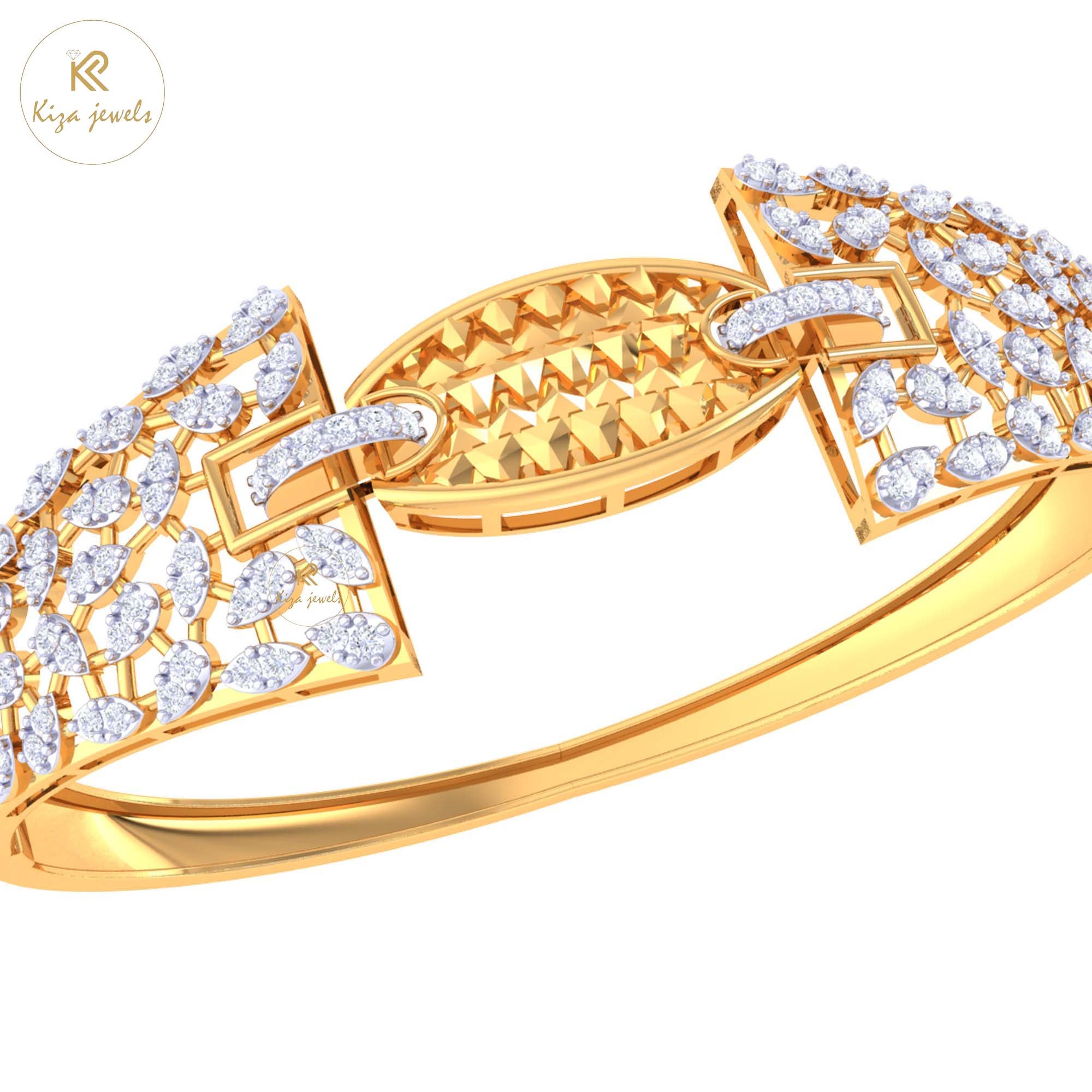 1.19 TDW Round Cut Diamond women's Bangle Bracelet