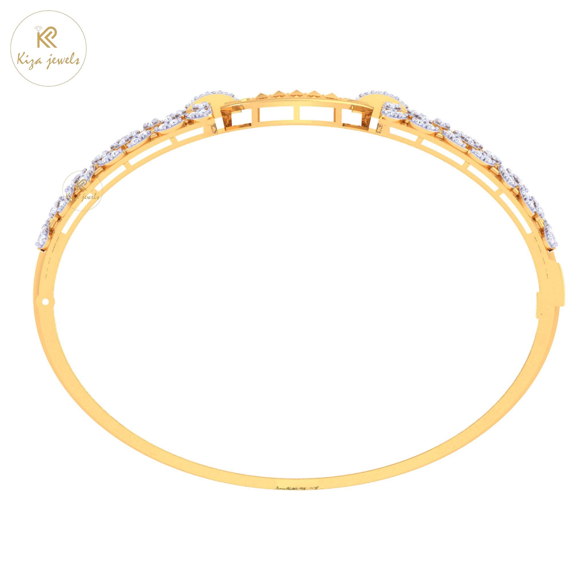 1.19 TDW Round Cut Diamond women's Bangle Bracelet