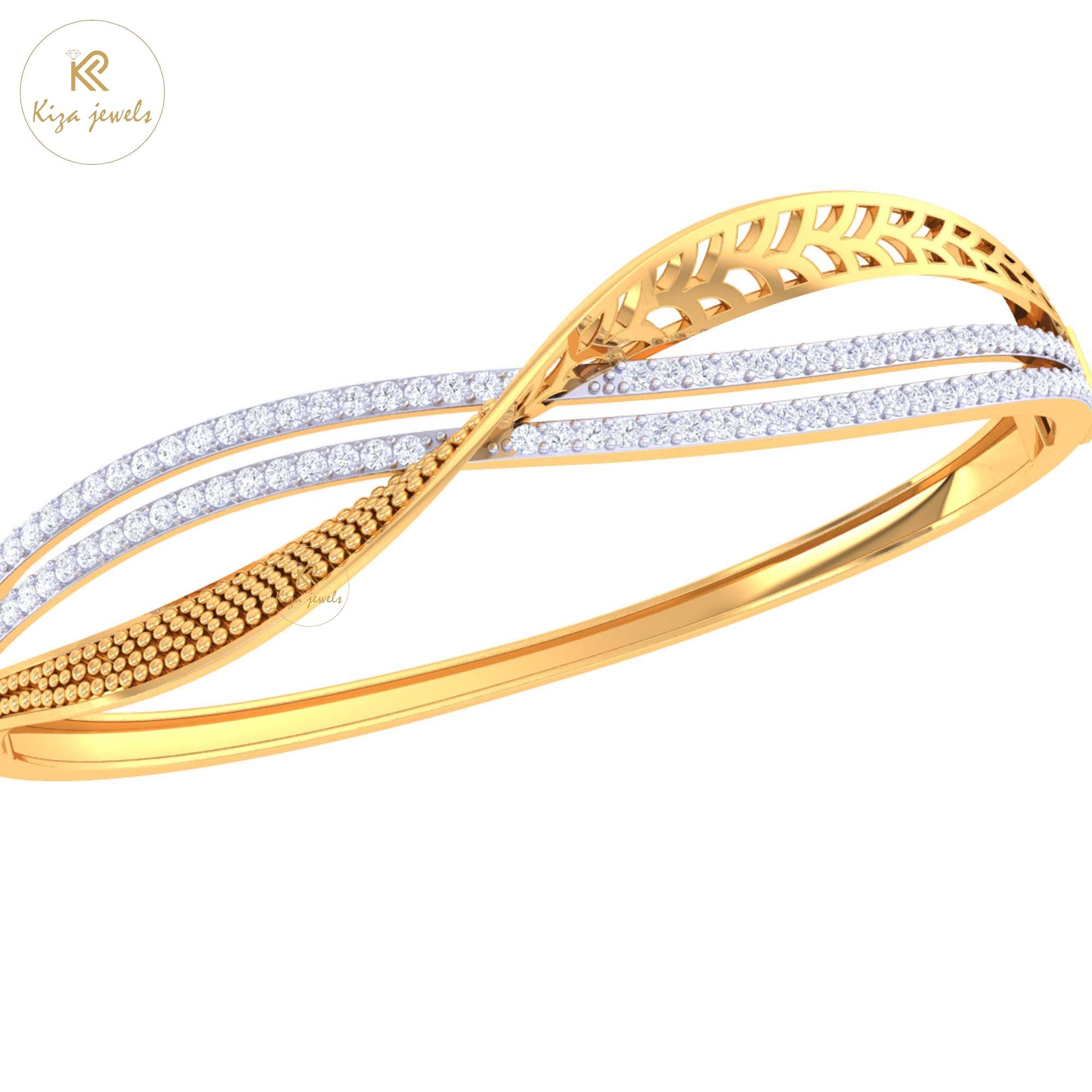 0.98 TDW Round Cut Diamond women's Bangle Bracelet