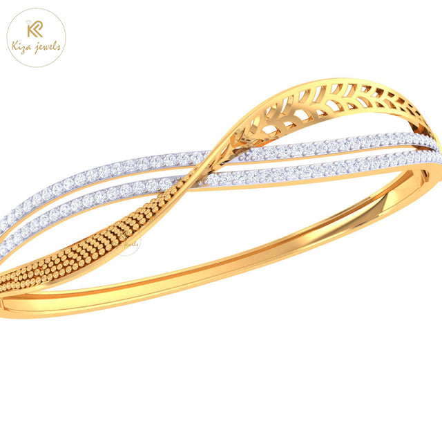 0.98 TDW Round Cut Diamond women's Bangle Bracelet
