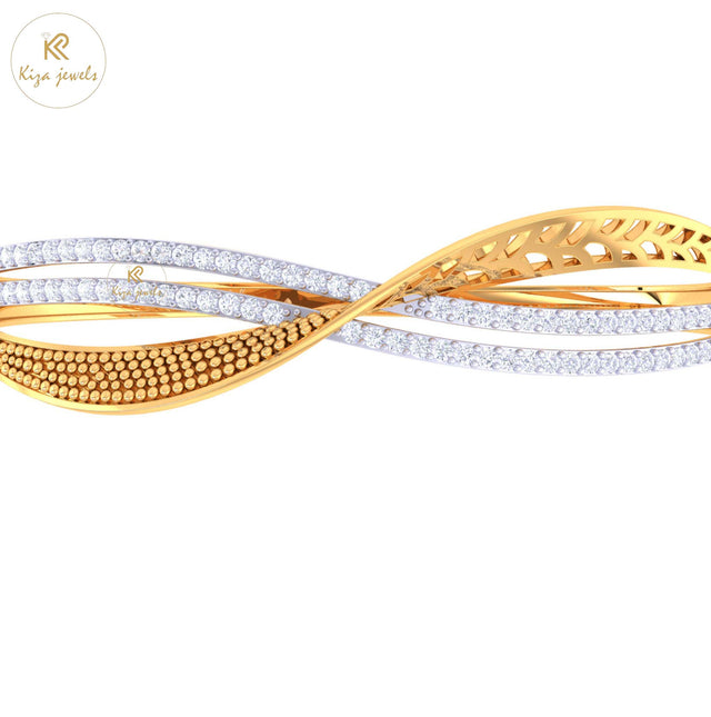 0.98 TDW Round Cut Diamond women's Bangle Bracelet