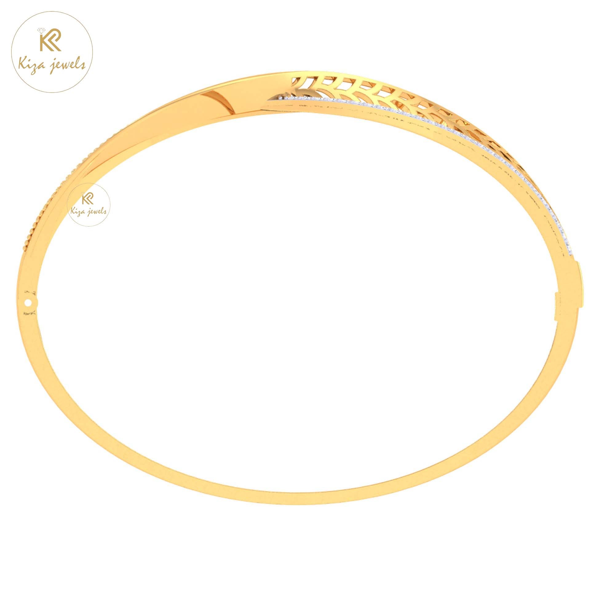 0.98 TDW Round Cut Diamond women's Bangle Bracelet