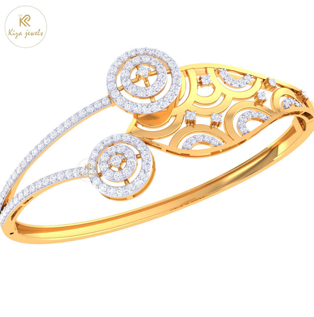 1.21 TDW Round Cut Diamond Women's Bangle Bracelet