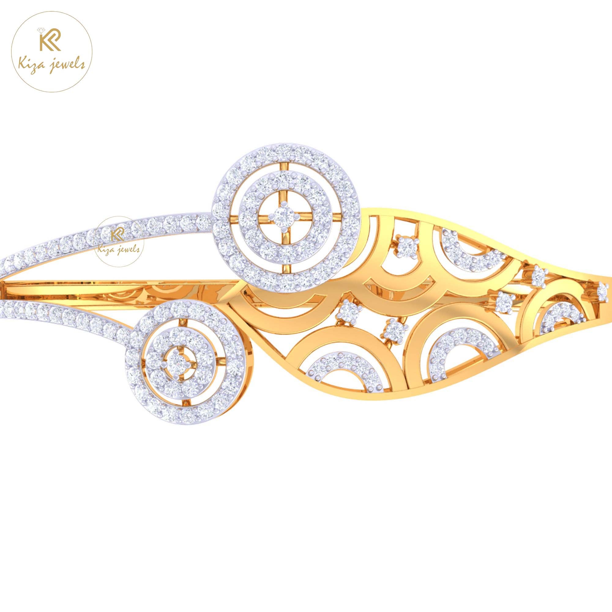 1.21 TDW Round Cut Diamond Women's Bangle Bracelet