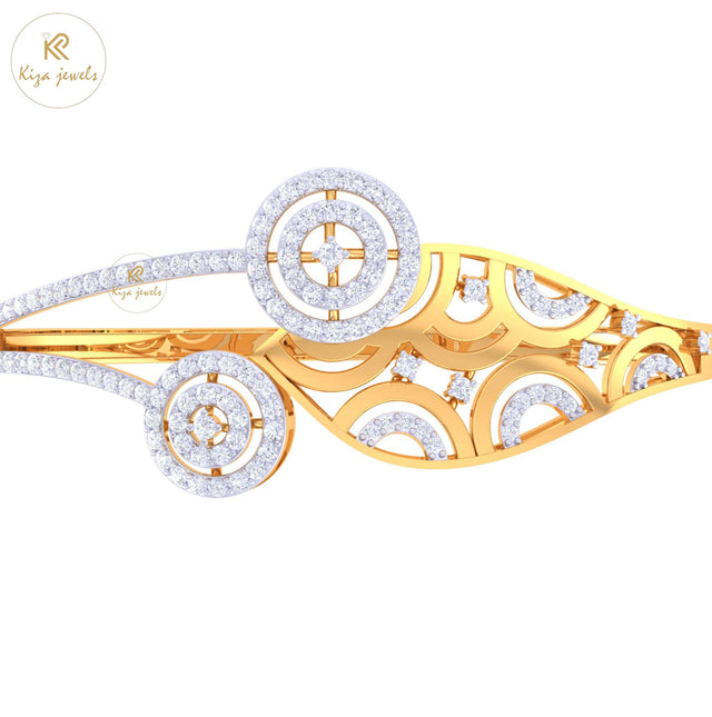 1.21 TDW Round Cut Diamond Women's Bangle Bracelet