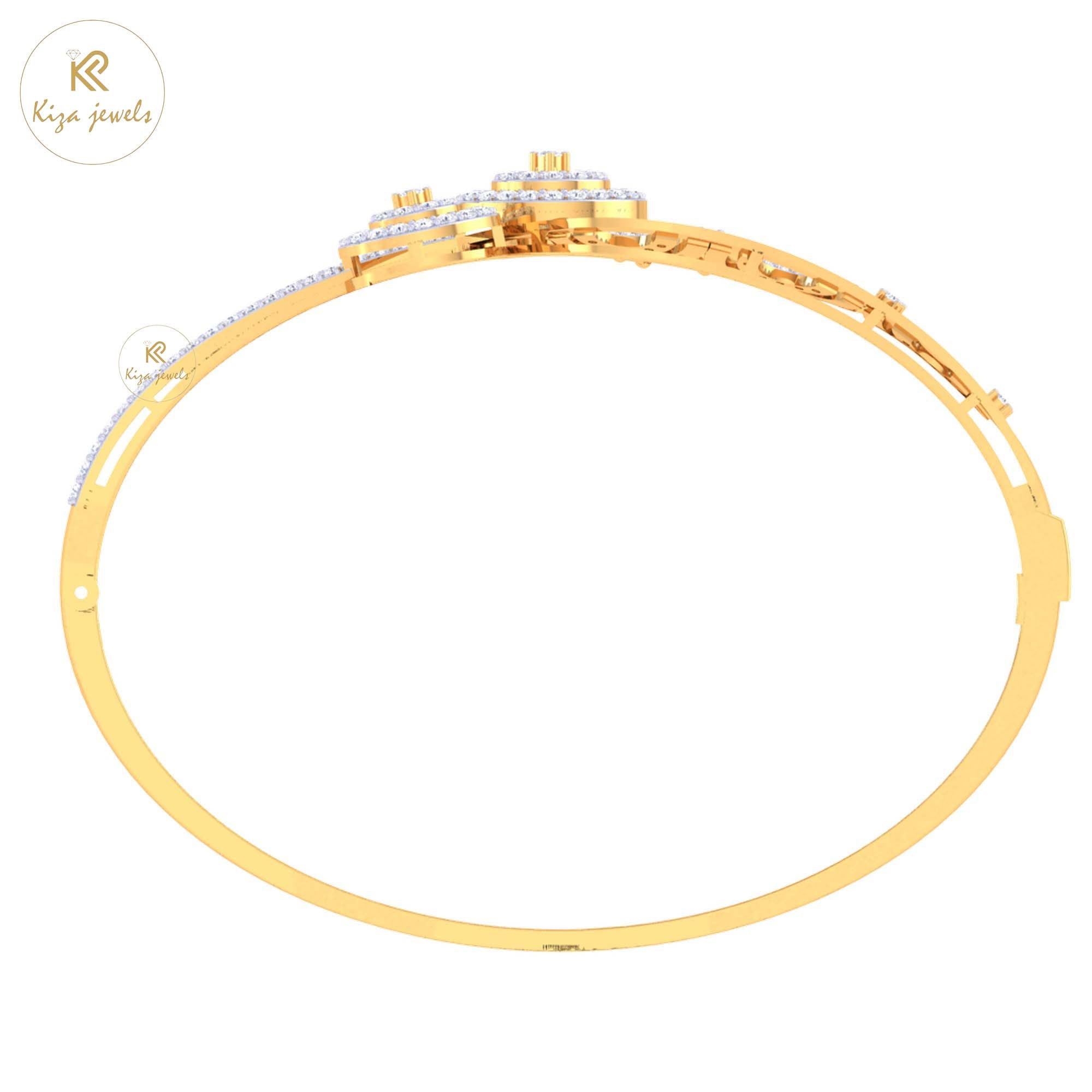 1.21 TDW Round Cut Diamond Women's Bangle Bracelet