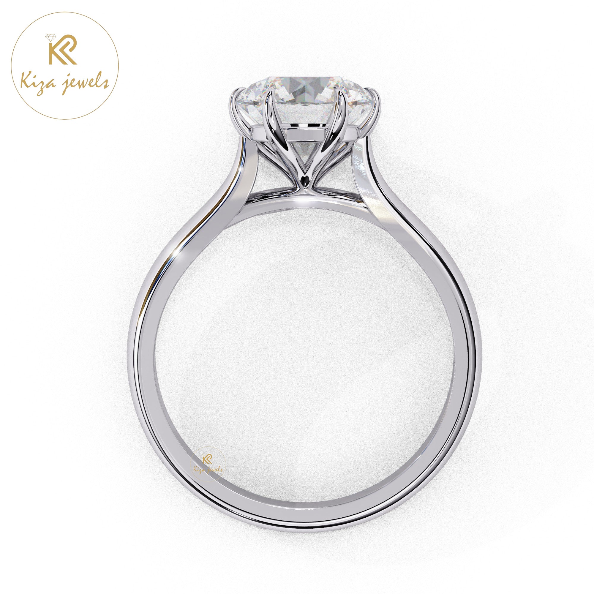 1.92 TDW Round Cut Women's Diamond Solitaire Ring