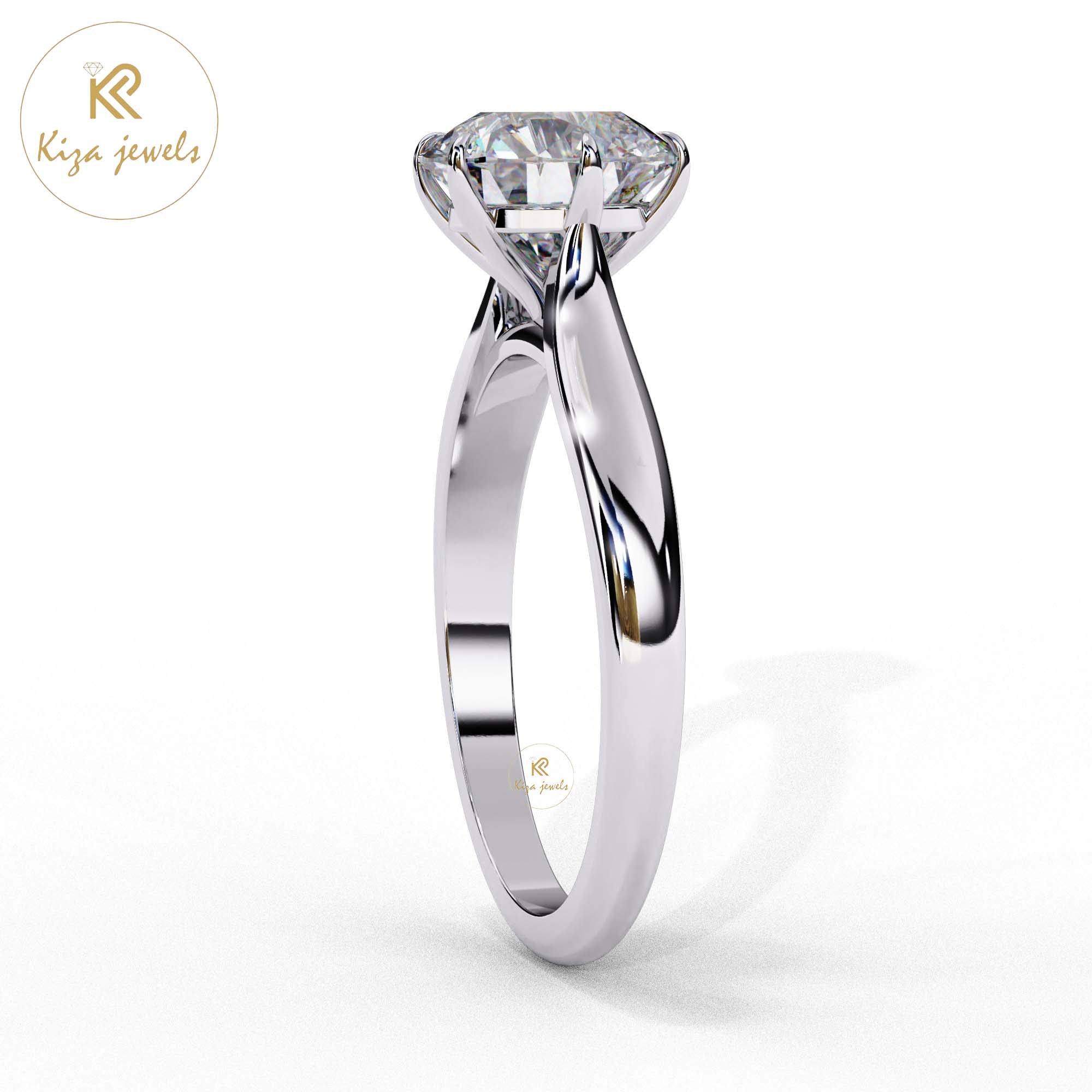 1.92 TDW Round Cut Women's Diamond Solitaire Ring