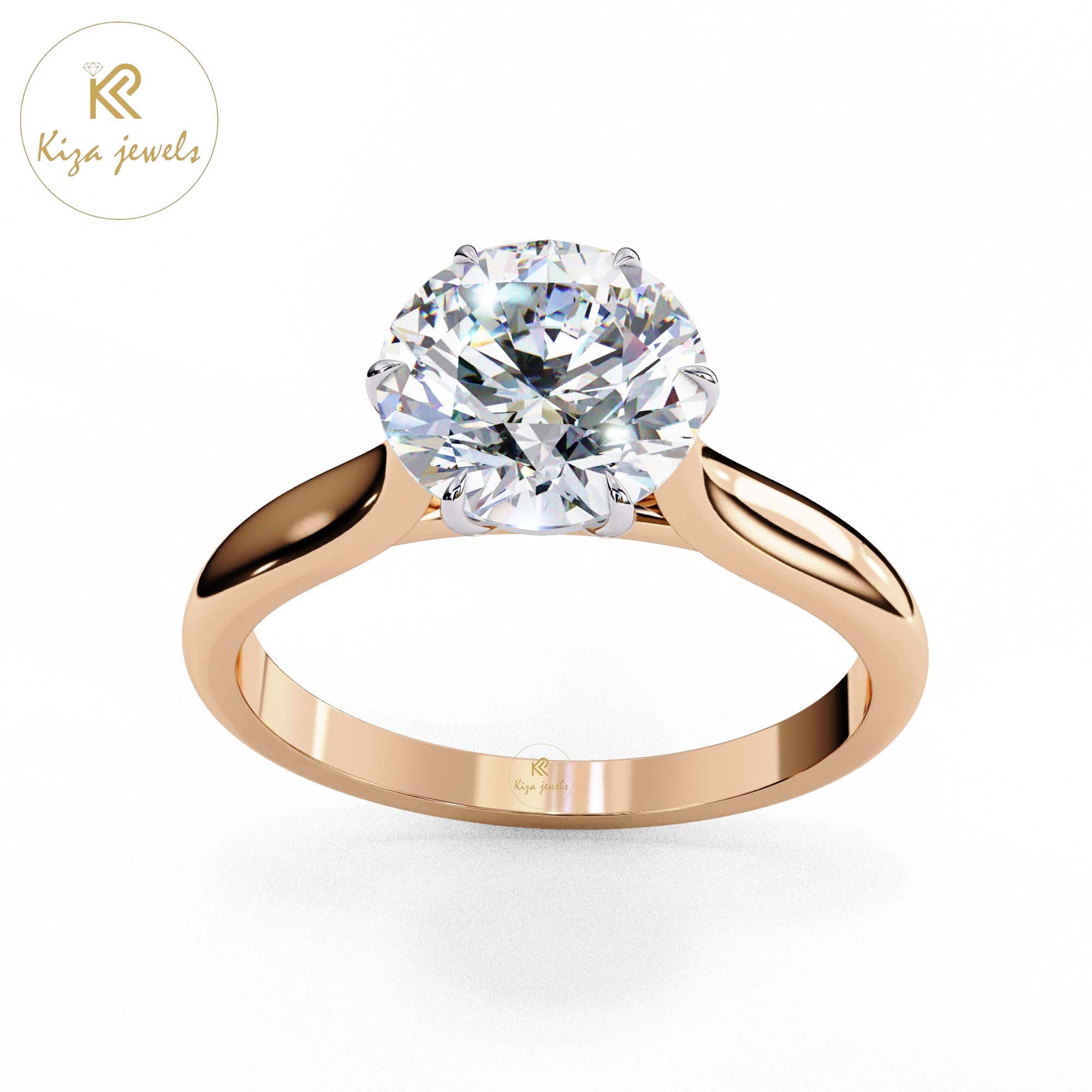 1.92 TDW Round Cut Women's Diamond Solitaire Ring