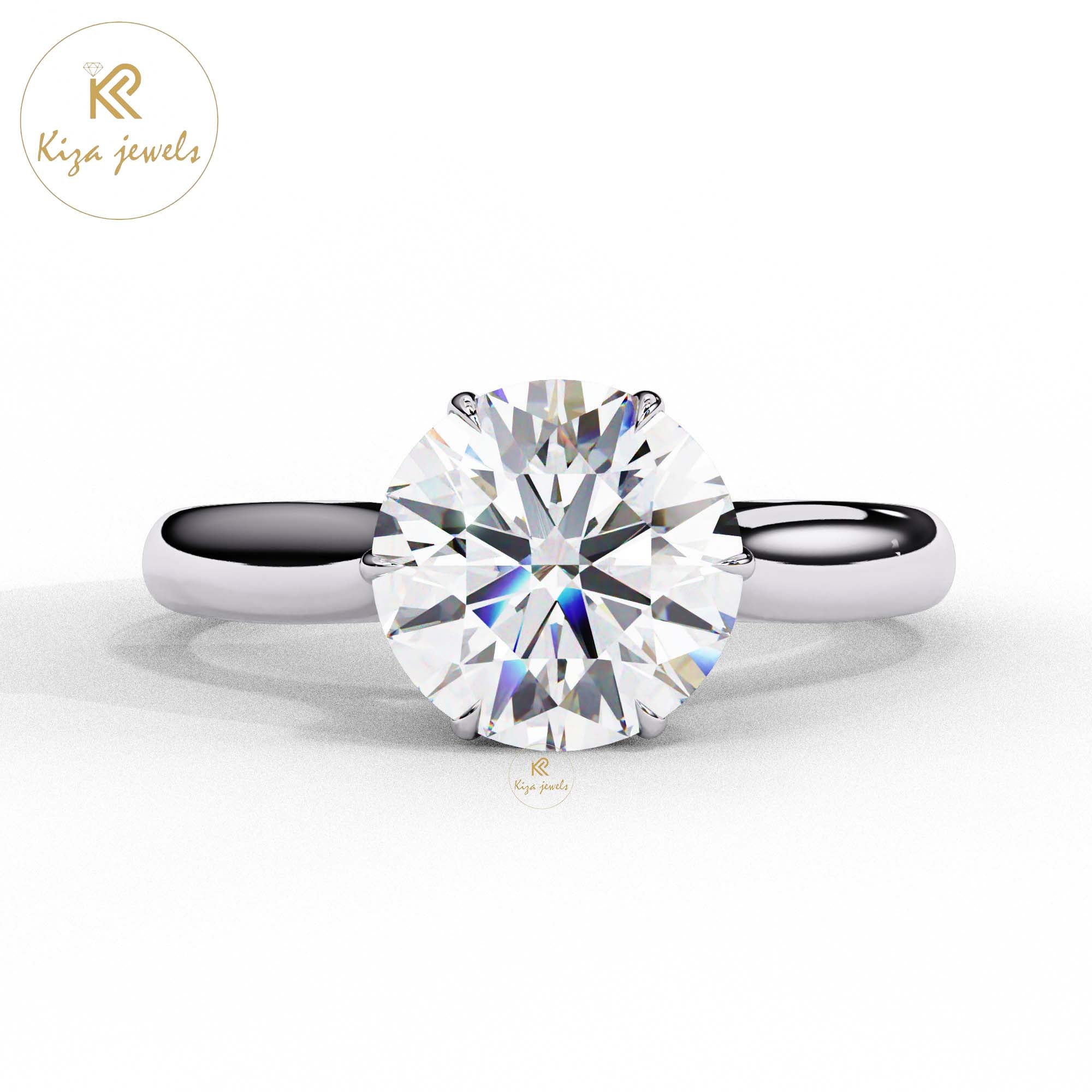 1.92 TDW Round Cut Women's Diamond Solitaire Ring