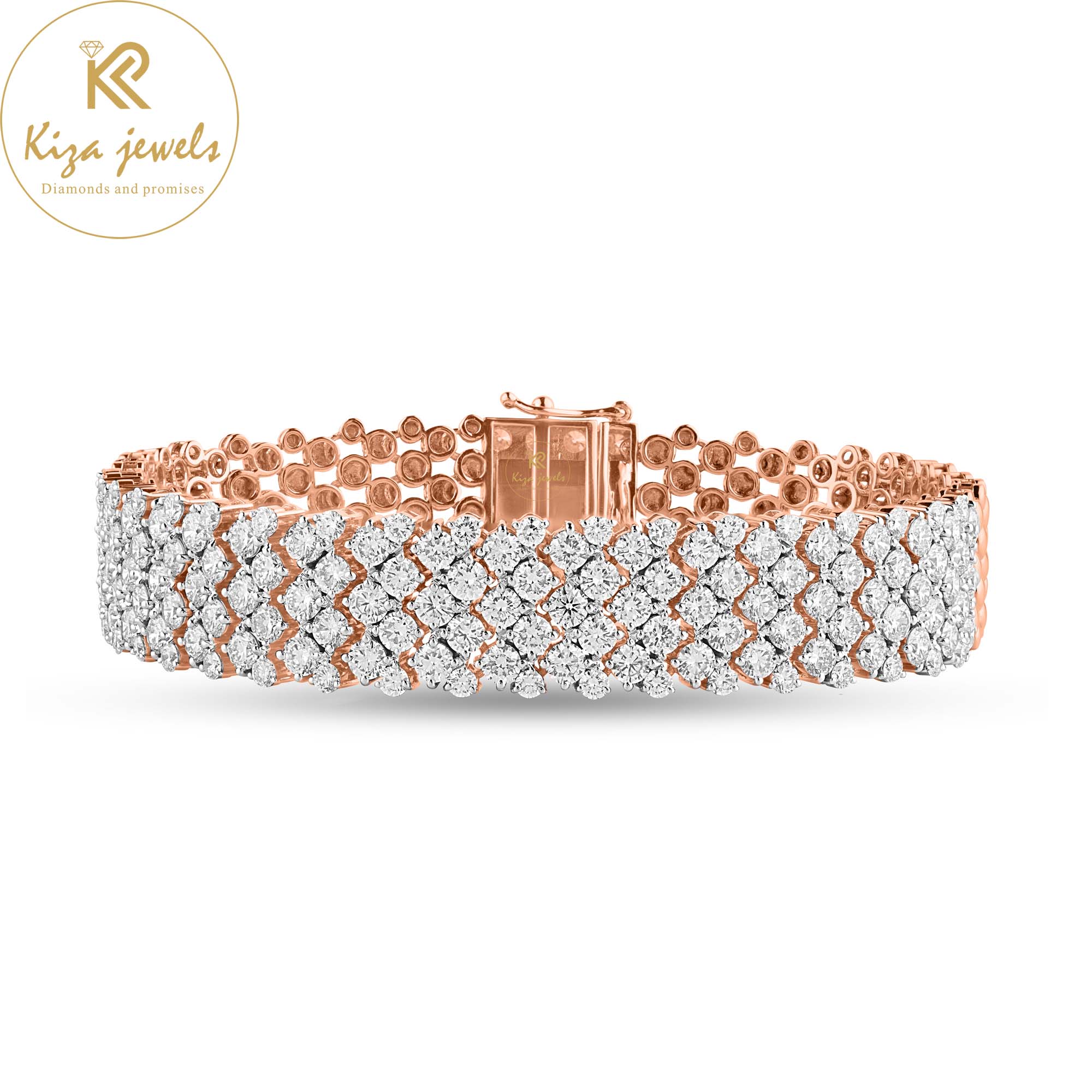 11.30 TDW Round Cut Diamond slider Bracelet