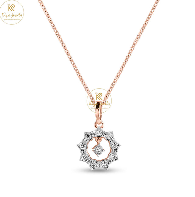 0.16 TDW Round Cut Diamond Custom Pendant With Chain