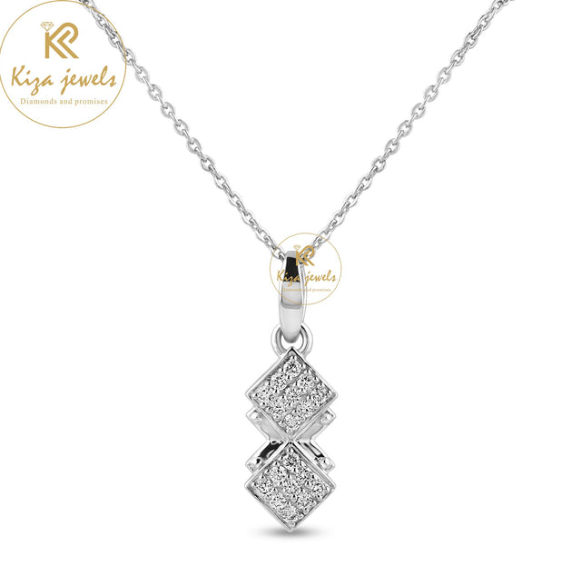 0.234 TDW Round Cut Diamond Custom Pendant With Chain