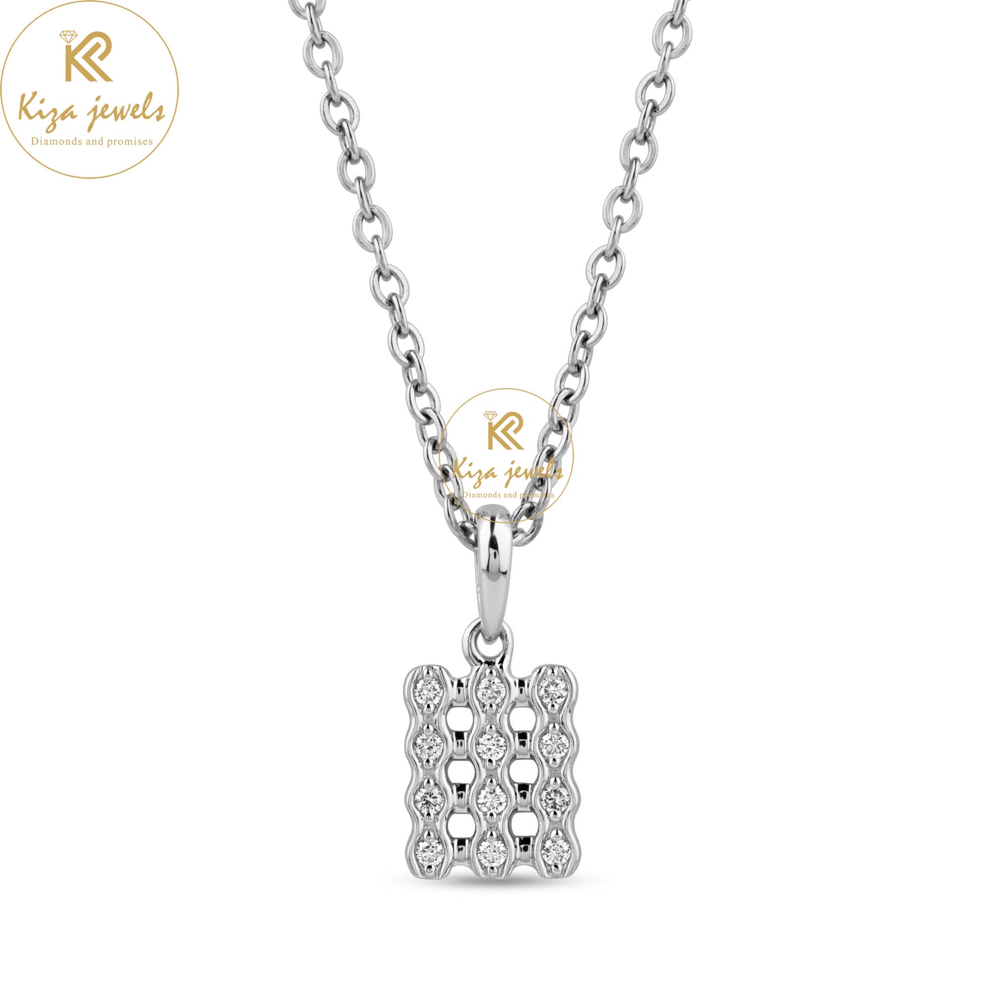 0.08 TDW Round Brilliant Cut Diamond Custom Pendant With Chain