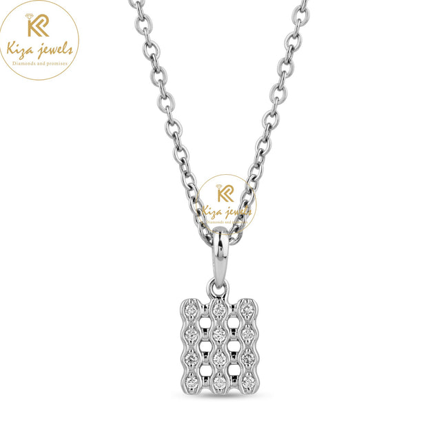 0.08 TDW Round Brilliant Cut Diamond Custom Pendant With Chain