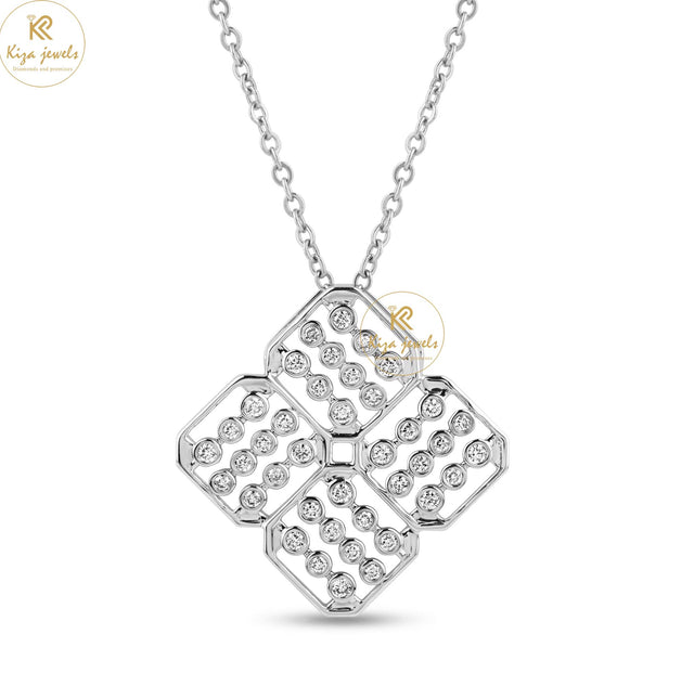 0.49 TDW Round Cut Diamond Custom Pendant With Chain