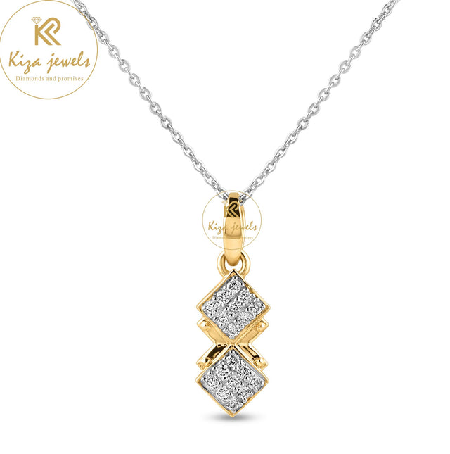 0.234 TDW Round Cut Diamond Custom Pendant With Chain