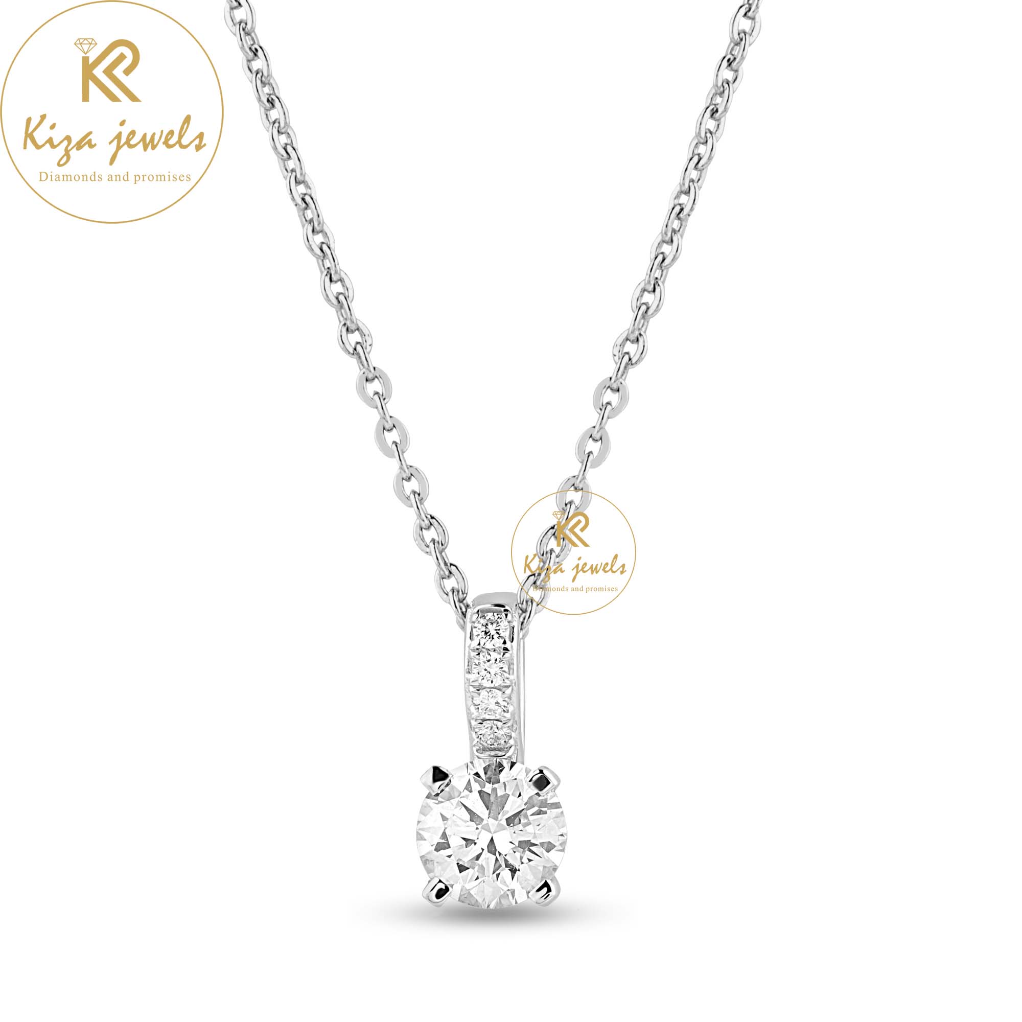 0.536 TDW Round Cut Diamond Custom Pendant with chain