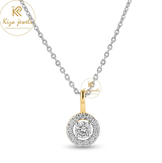 0.31 TDW Round Brilliant Cut Diamond Custom Pendant With Chain