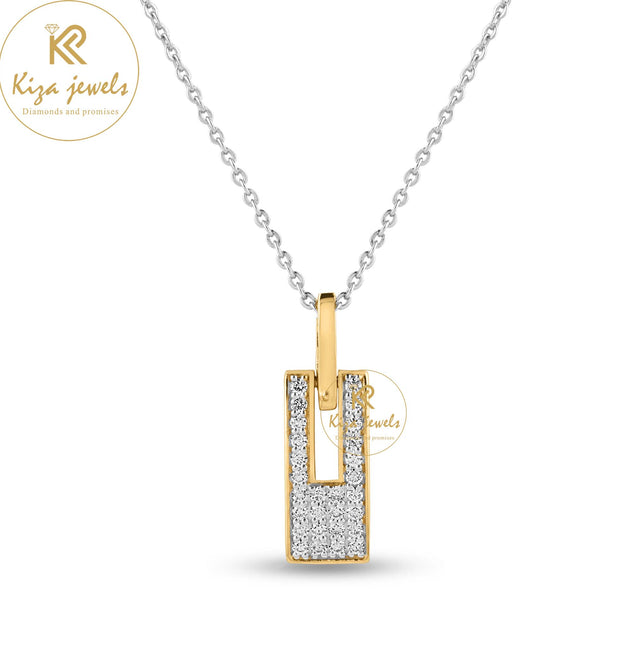 0.28 TDW Round Cut Diamond Custom Pendant With Chain