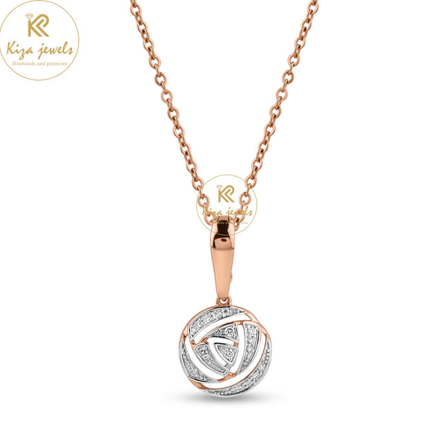 0.12 TDW Round Cut Diamond Custom Pendant With Chain