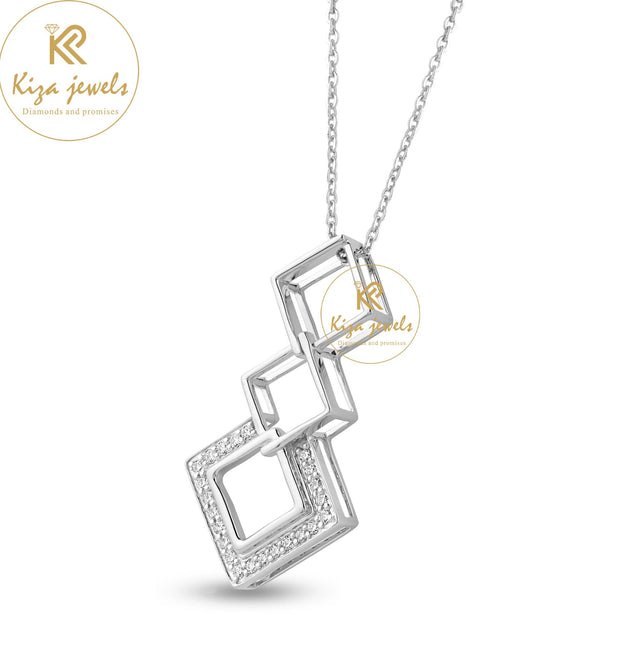 0.23 TDW Round Brilliant Cut Diamond Custom Pendant With Chain