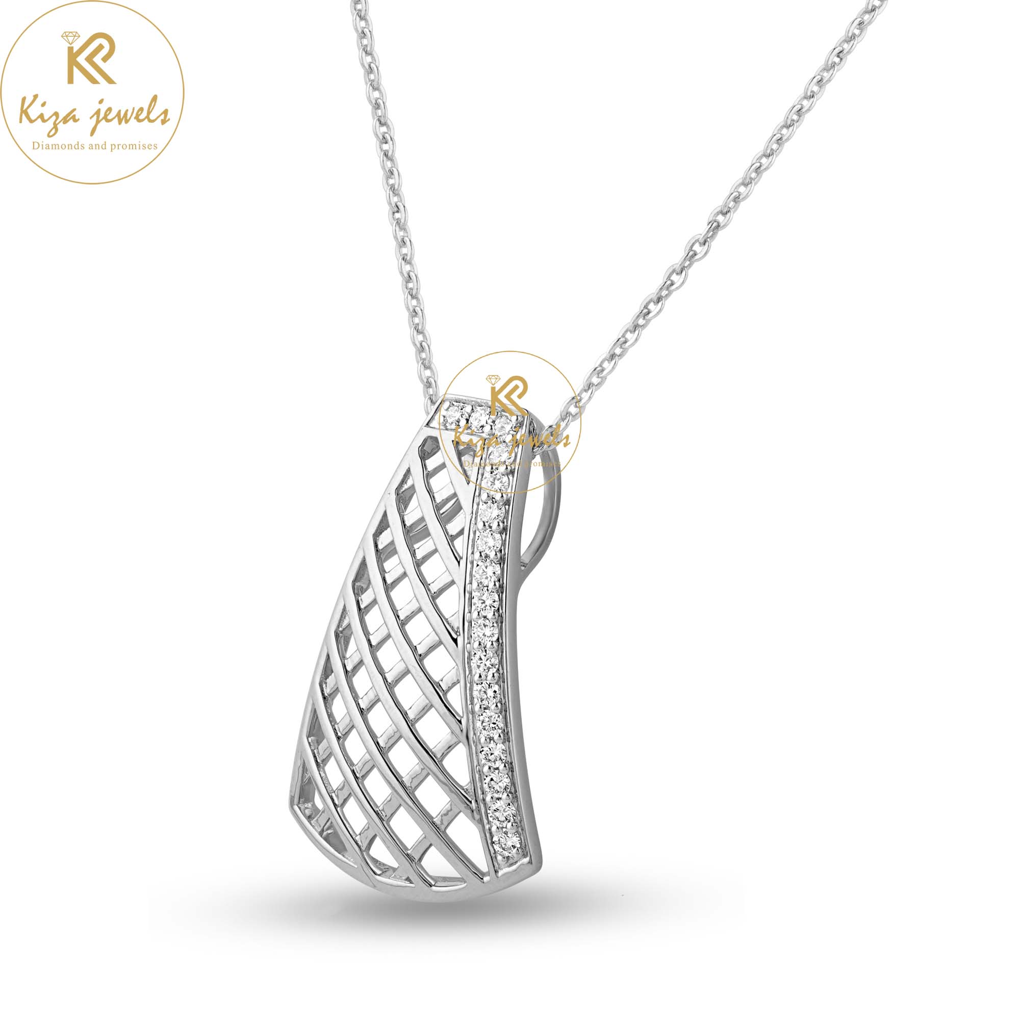 0.204 TDW Round Cut Diamond Custom Pendant