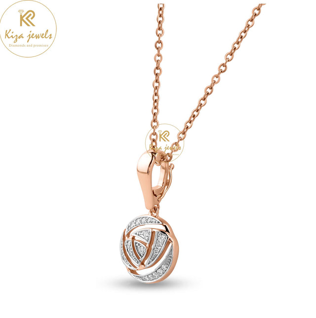 0.12 TDW Round Cut Diamond Custom Pendant With Chain