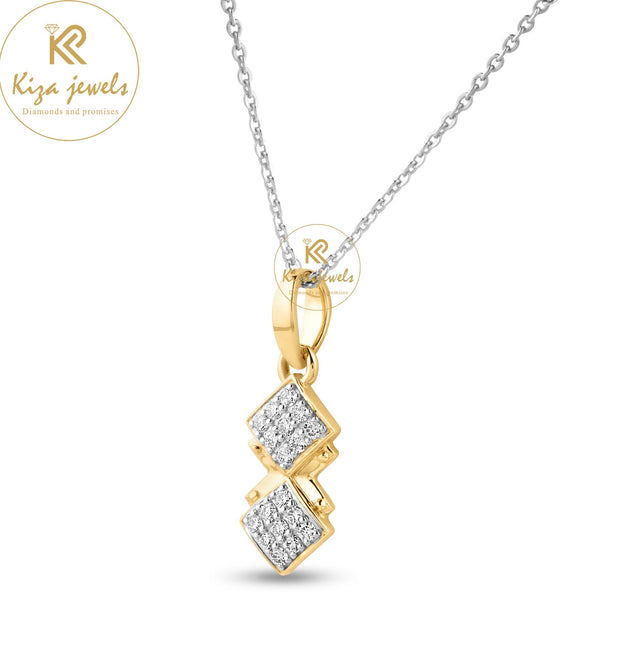 0.234 TDW Round Cut Diamond Custom Pendant With Chain