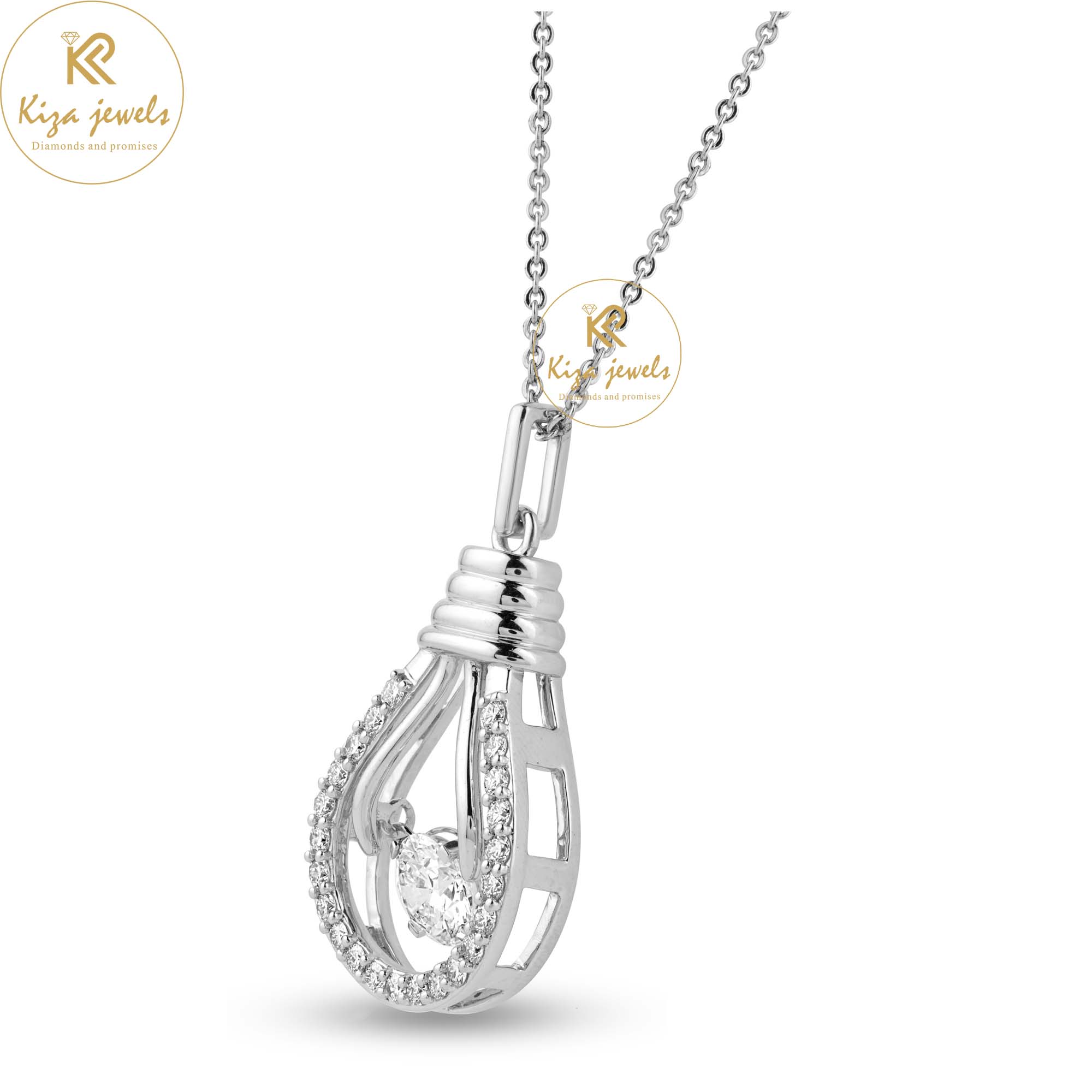 1.46 TDW Round Cut Diamond Custom Pendant