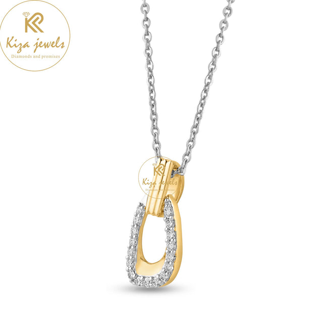 0.153 TDW Round Brilliant Cut Diamond Custom Pendant With Chain