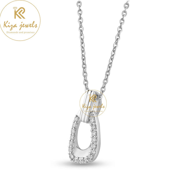 0.153 TDW Round Brilliant Cut Diamond Custom Pendant With Chain