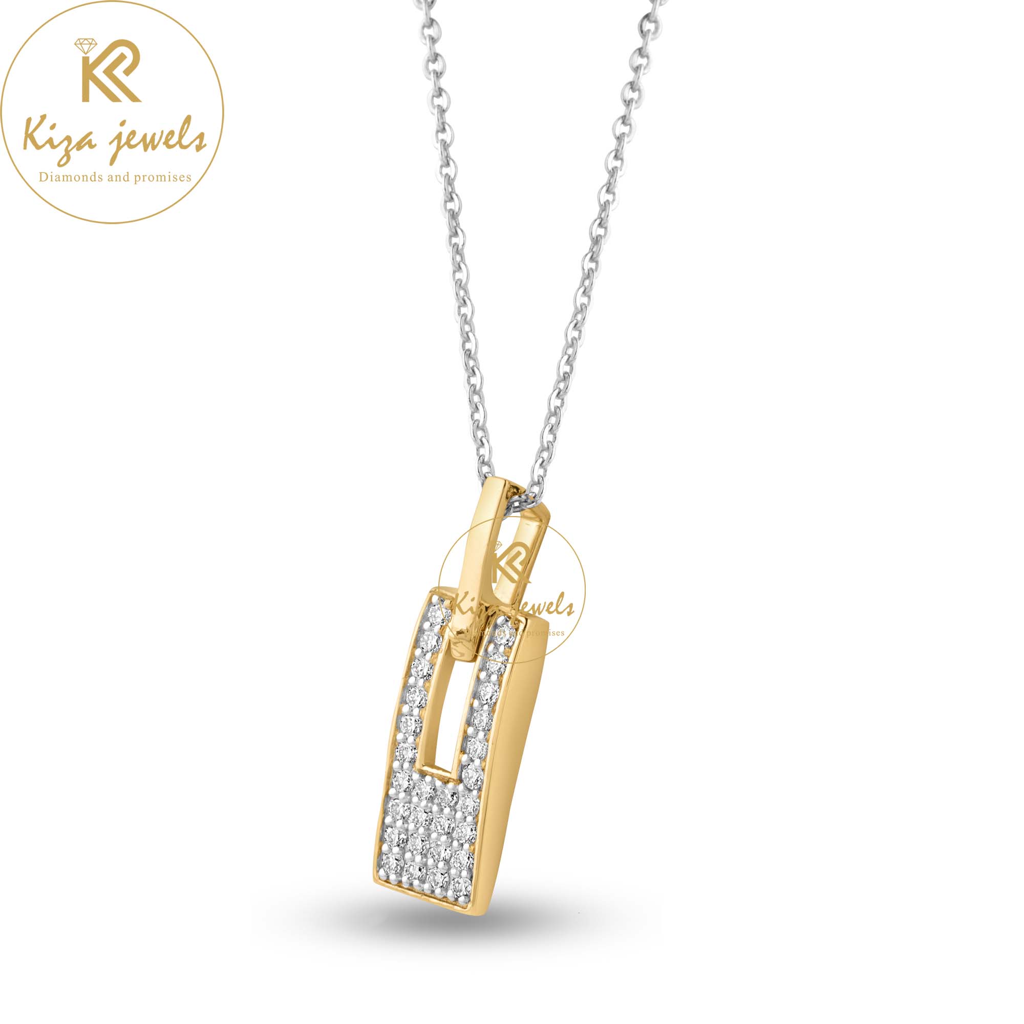 0.28 TDW Round Cut Diamond Custom Pendant With Chain