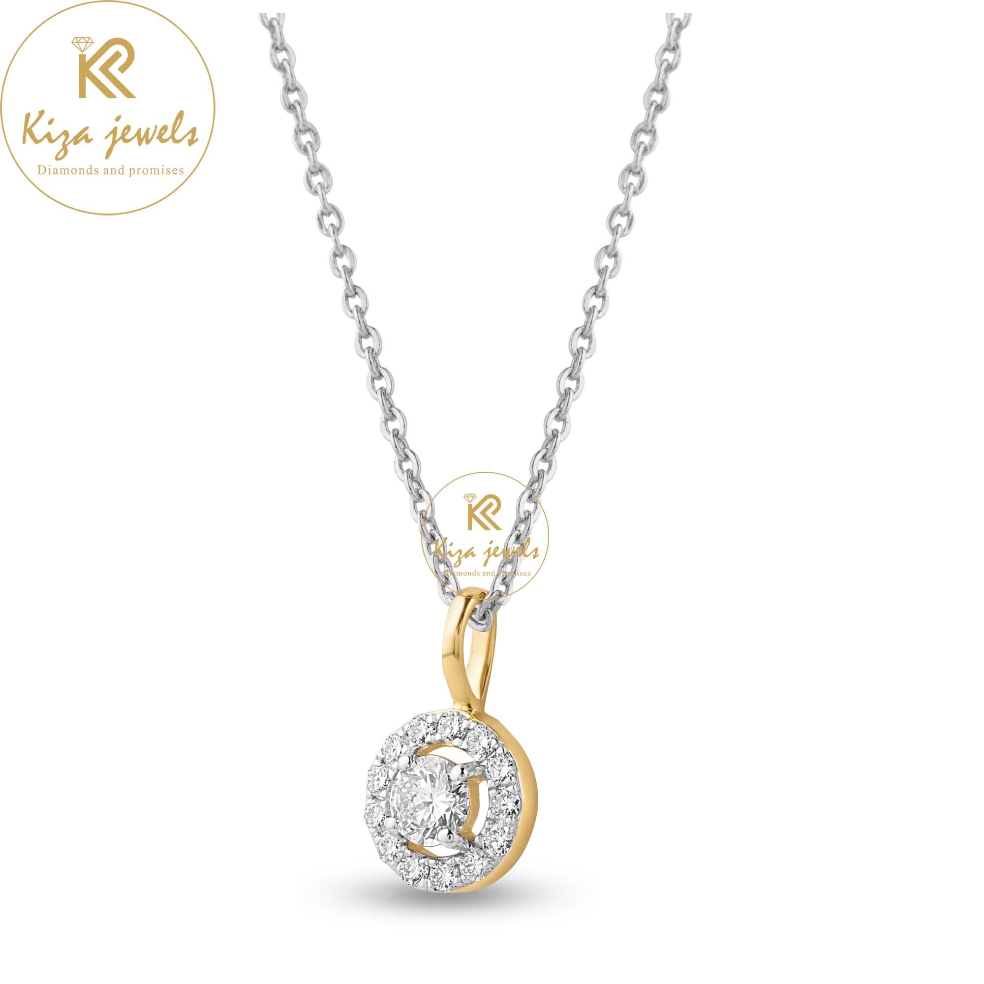 0.31 TDW Round Brilliant Cut Diamond Custom Pendant With Chain