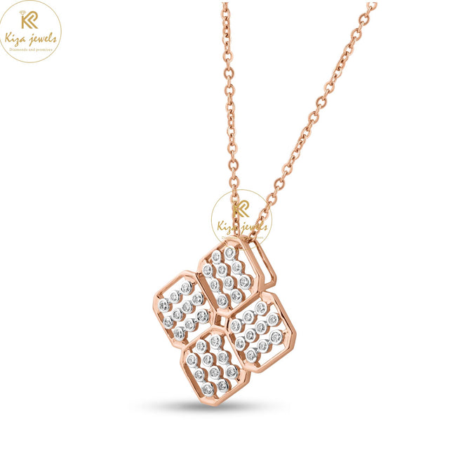 0.49 TDW Round Cut Diamond Custom Pendant With Chain