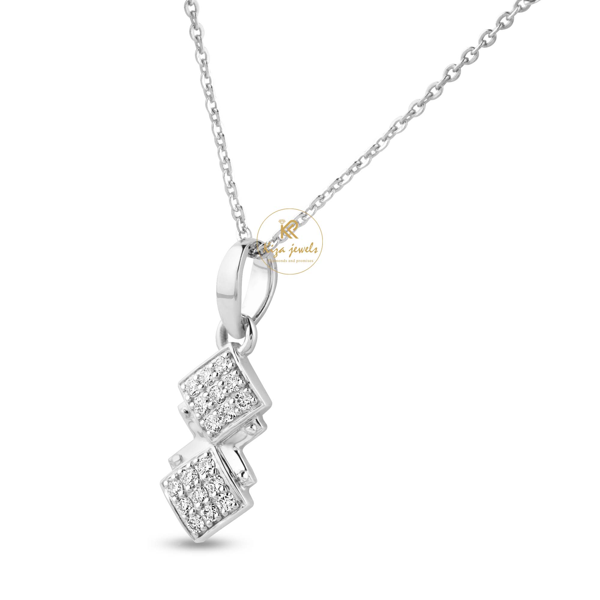 0.234 TDW Round Cut Diamond Custom Pendant With Chain