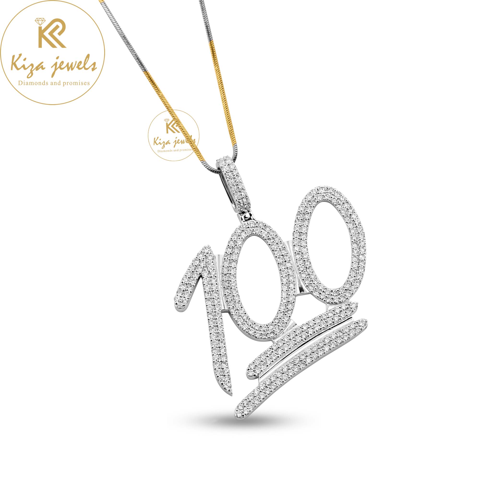 4.60 TDW Round Cut Diamond Custom Pendant