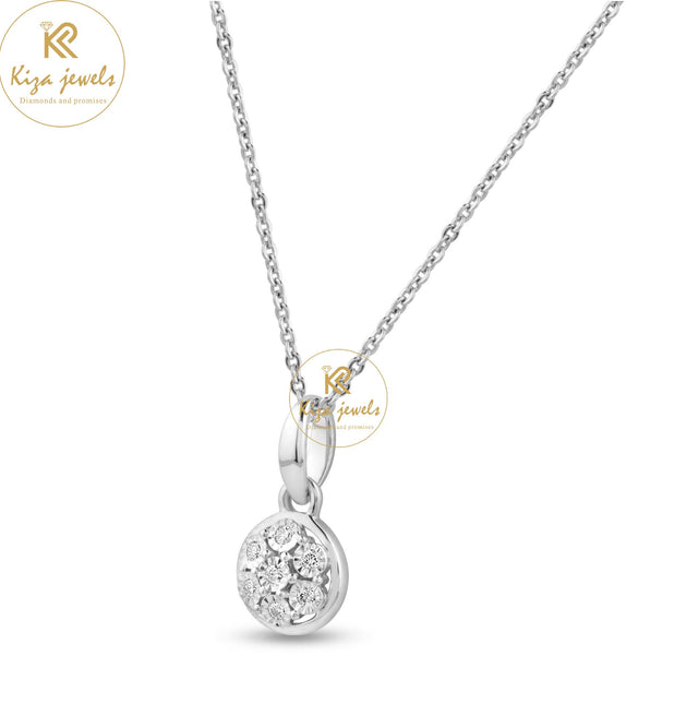 0.07 TDW Round Cut Diamond Custom Pendant With Chain