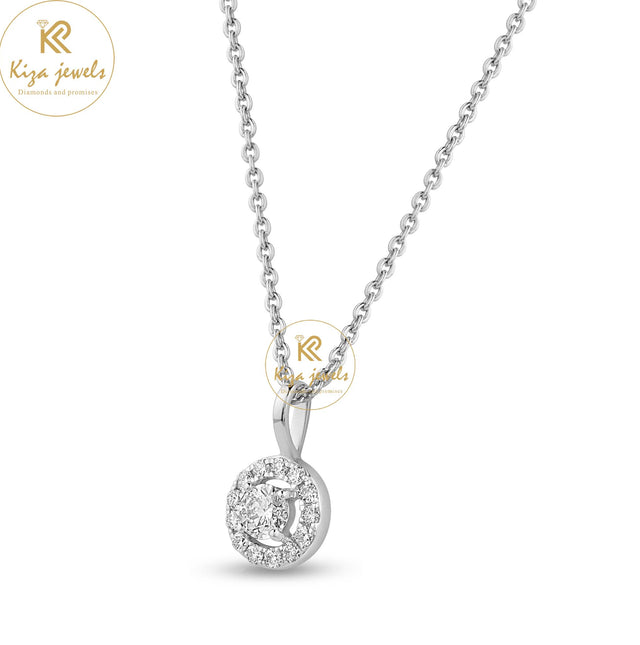 0.318 DW Round Cut Diamond Custom Pendant With Chain