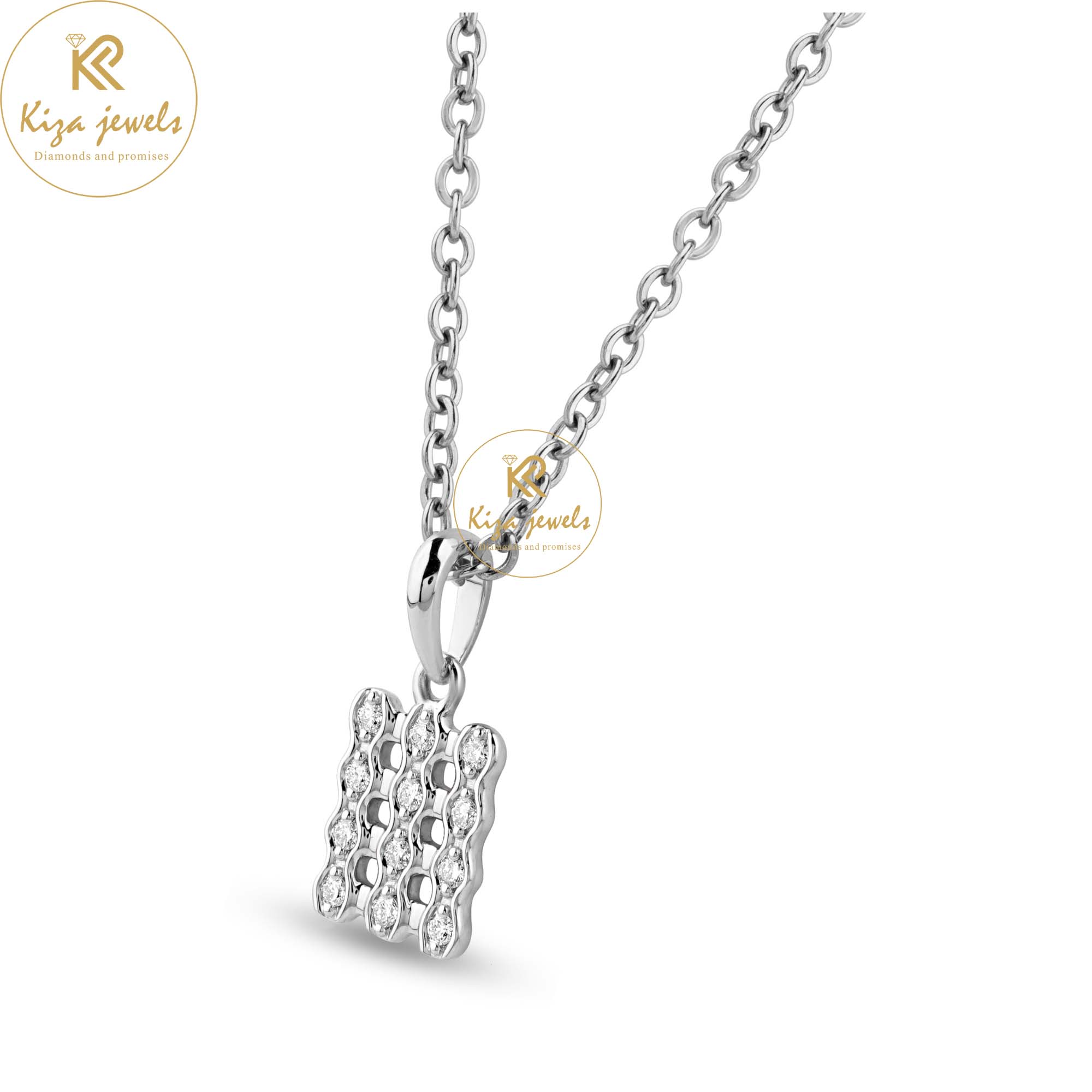 0.08 TDW Round Brilliant Cut Diamond Custom Pendant With Chain