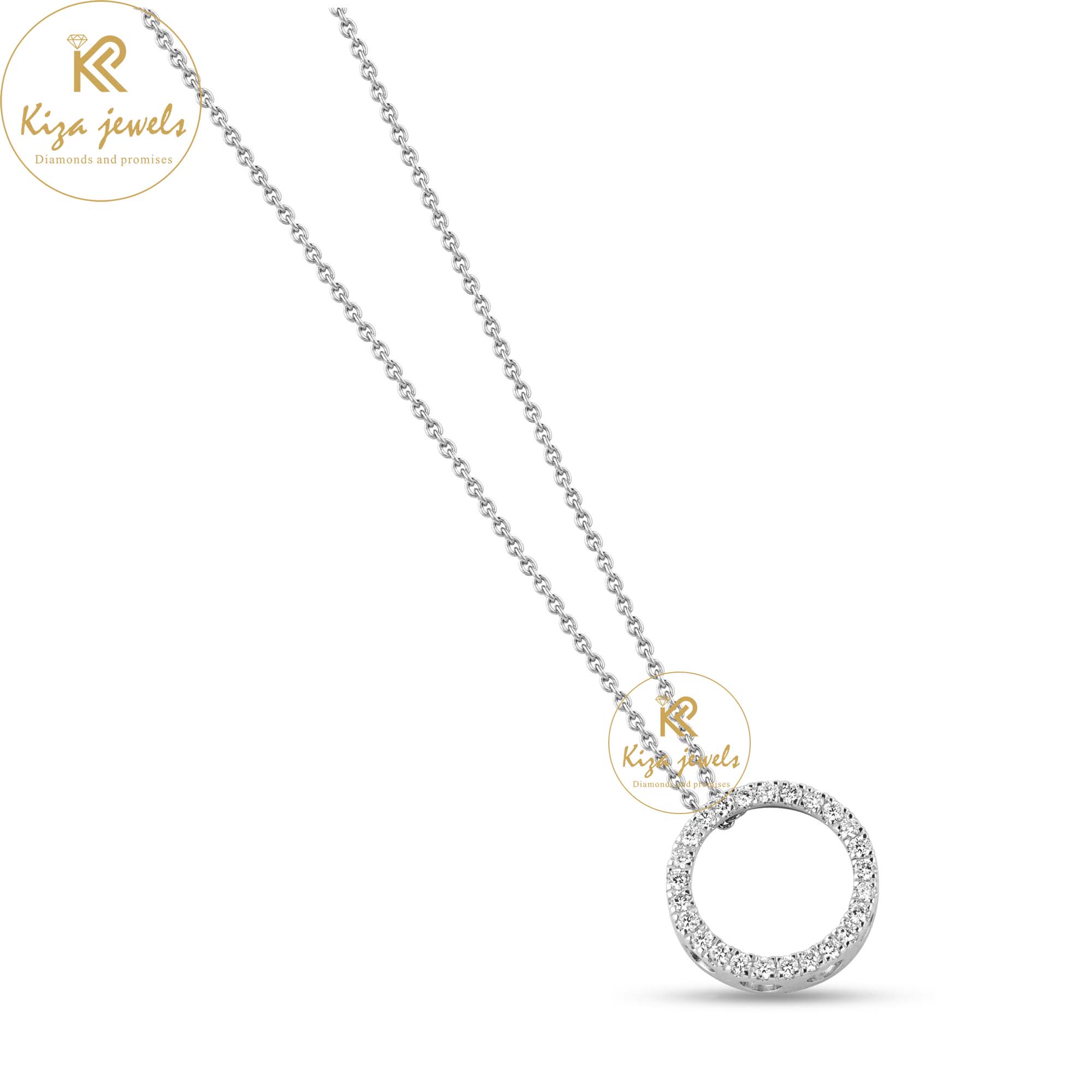 0.23 TDW Round Brilliant Cut Diamond Custom Pendant With Chain